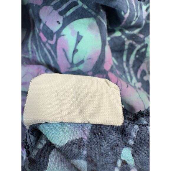 VTG 90s Straight Down Men’s Aloha Shirt M Blue Purple Hawaiian Tropical Beach - Picture 7 of 9